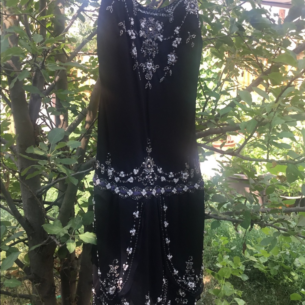 Black Beads & Sequined Dress